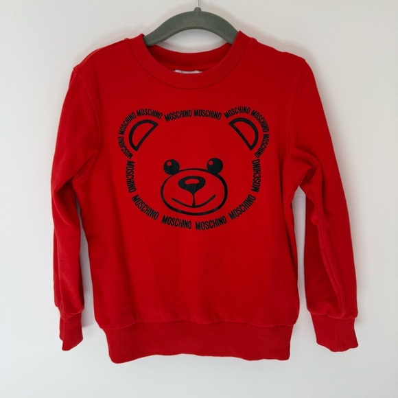Moschino Kids Red Bear Sweatshirt Size 4 - Picture 1 of 6